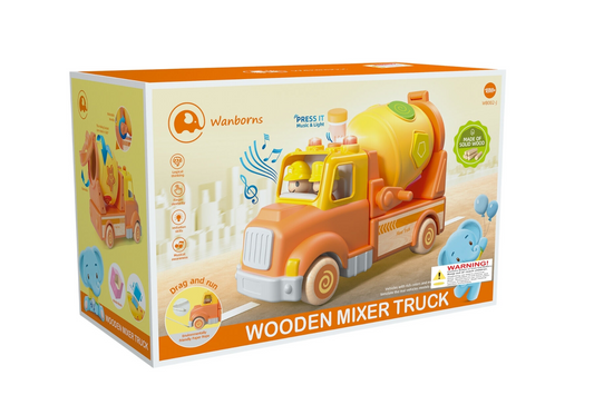 WOODEN L&S MIXER TRUCK W BLOCKS