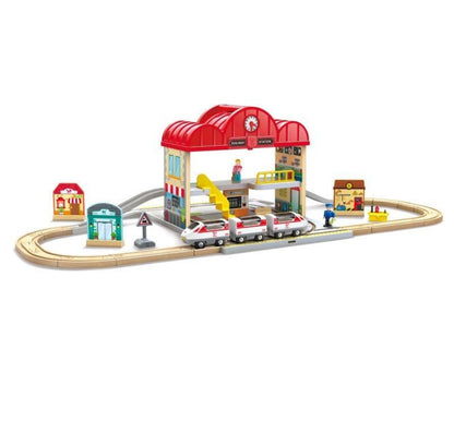HAPE RAILWAY PORTABLE TRAIN STATION SET