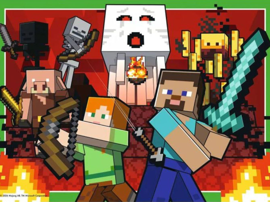 PUZZLE 4X100PC MINECRAFT REALMS ADVENT