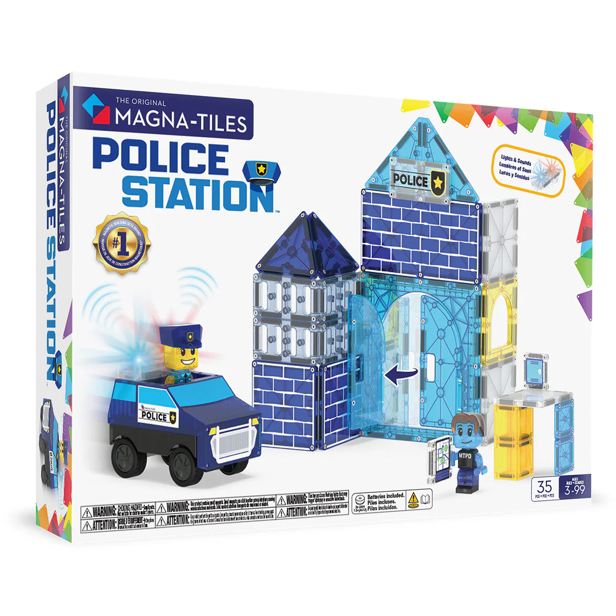 MAGNA TILES POLICE STATION 35PC
