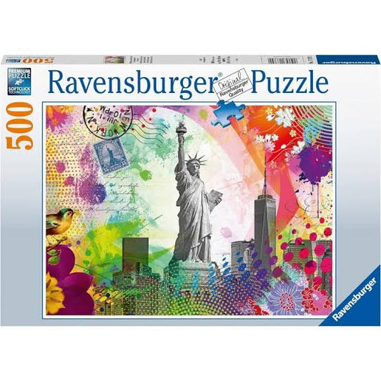 PUZZLE 500PC NEW YORK POSTCARDS NEW