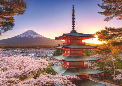 PUZZLE 1000PC MOUNT FUJI CHERRY BLOSSUM