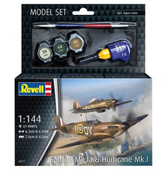 REVELL 1:144 SET SPITFIRE MK.1A HURRICAN