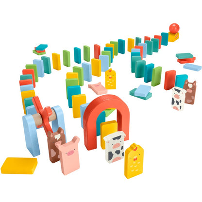 F/P WOODEN DOMINO RUN PLAYSET