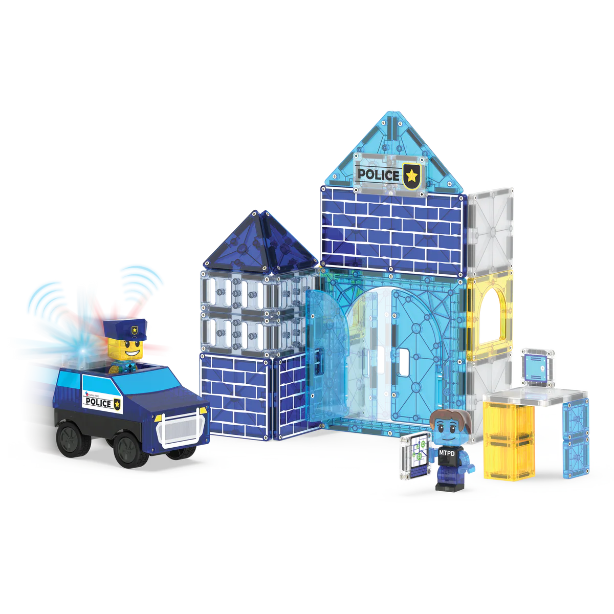 MAGNA TILES POLICE STATION 35PC