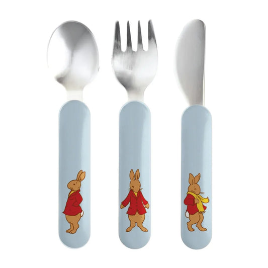 BUNNYKINS 3 PCE CUTLERY SET BLUE