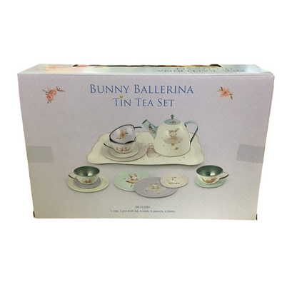 TIN TEA SET 15PC BUNNY BALLERINA