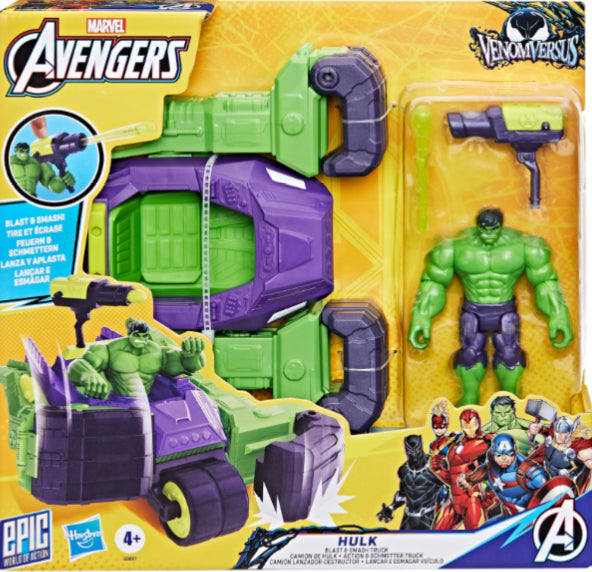 AVENGERS 4IN HULK BLAST N SMASH TRUCK