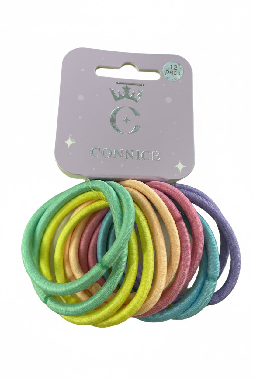 C/NICE HC00349 12 MULTI COLOUR HAIR TIES