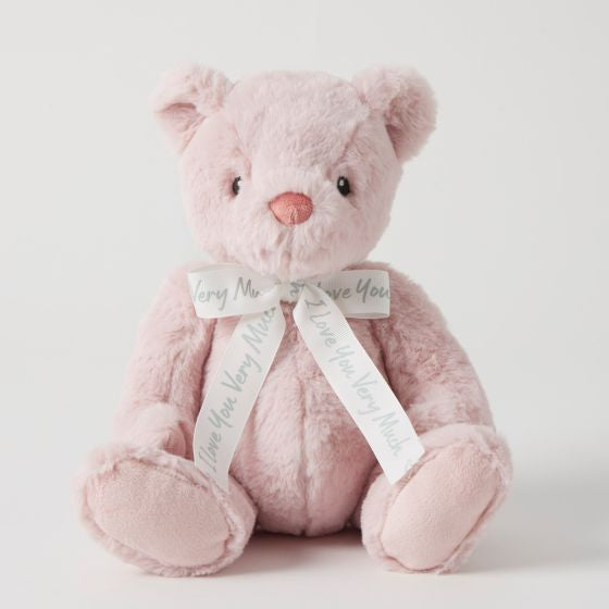 PILBEAM PLUSH PINK BEAR M I LOVE YOU