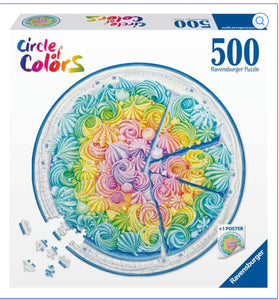 PUZZLE 500PC CIRCLE OF COLOR RAINBOW CAK