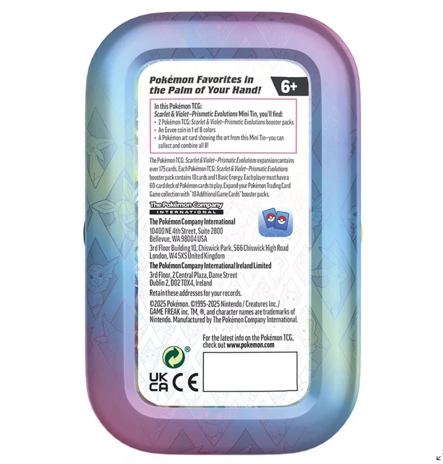 POKEMON TCG PRISMATIC EVOLUTION MINI TIN