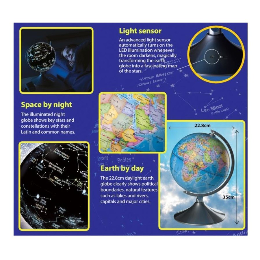 BRAINSTORM 2 IN 1 GLOBE EARTH & CONSTELL
