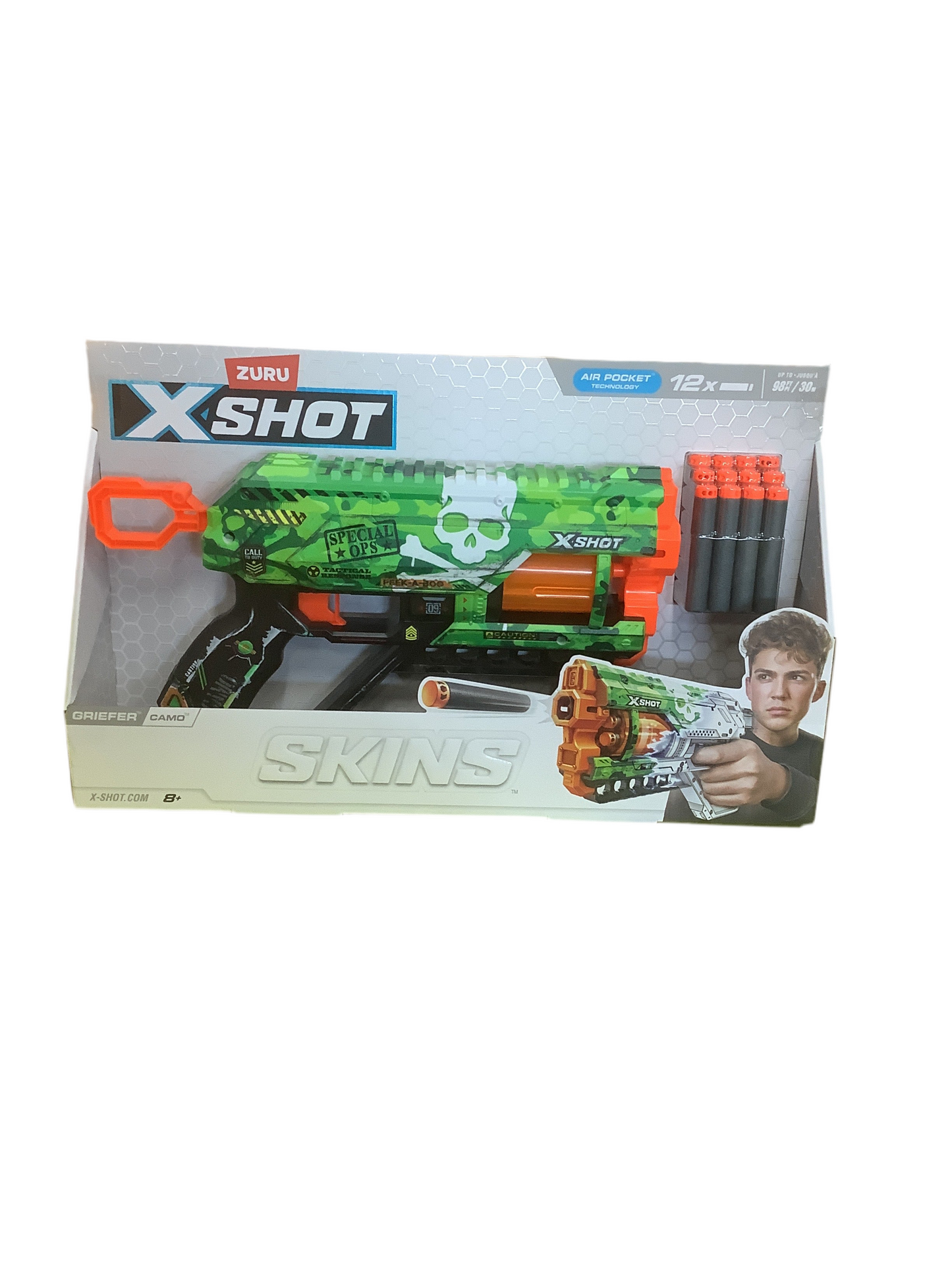 ZURU XSHOT SKINS GRIEFER W 12 DARTS AST