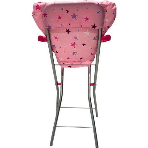 PW DOLL HIGHCHAIR PINK W STARS/HEARTS