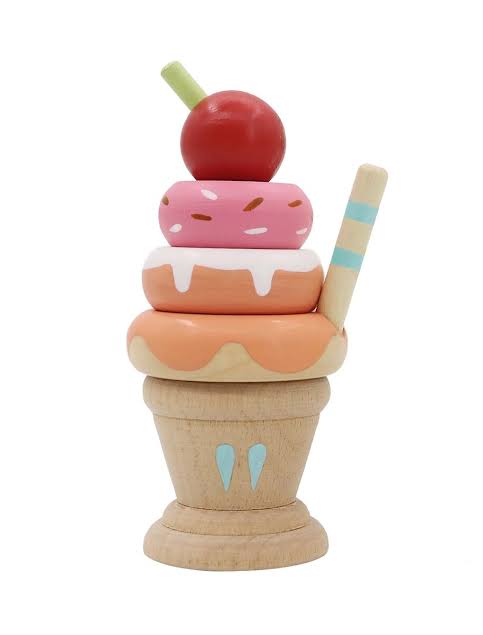 Wooden Ice Cream Cone Strawberry