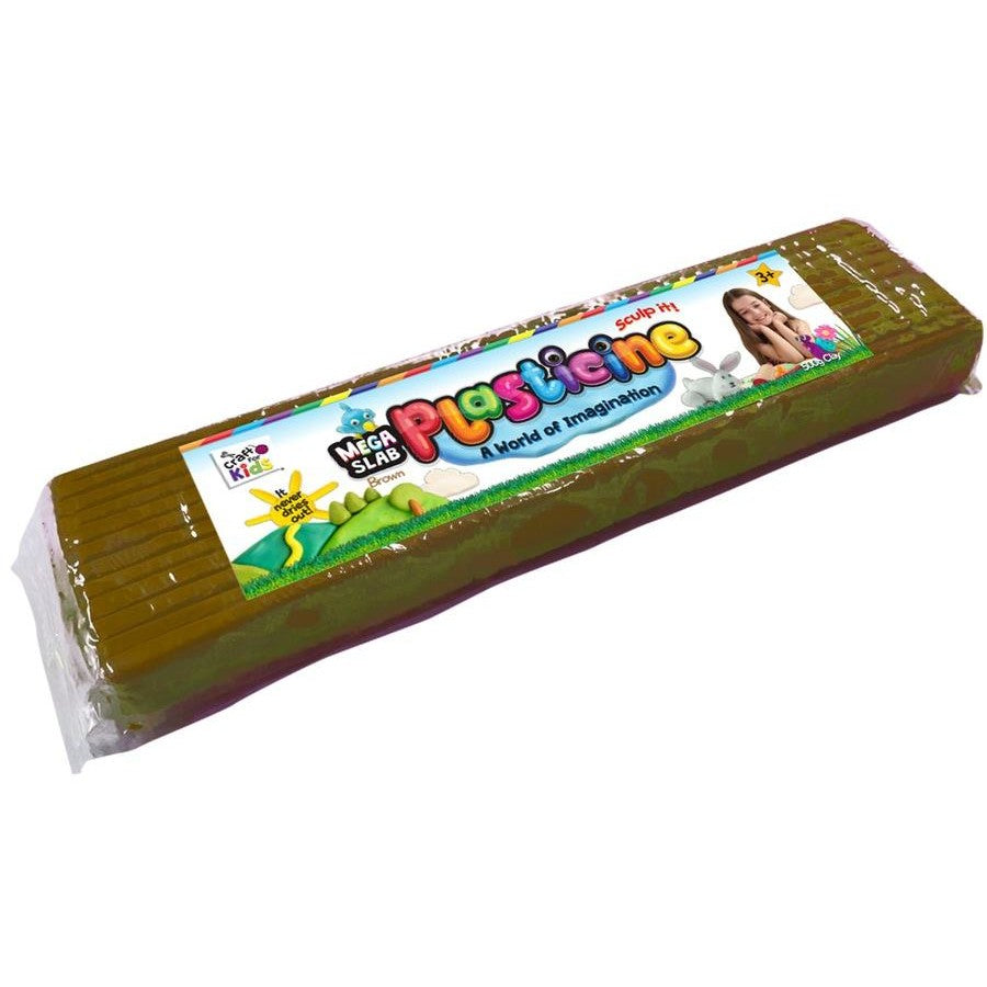 PLASTICINE 500GRAM BLOCK BROWN