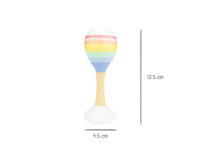 WOODEN MARACA RAINBOW