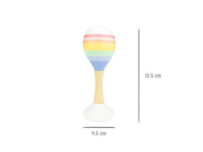 WOODEN MARACA RAINBOW