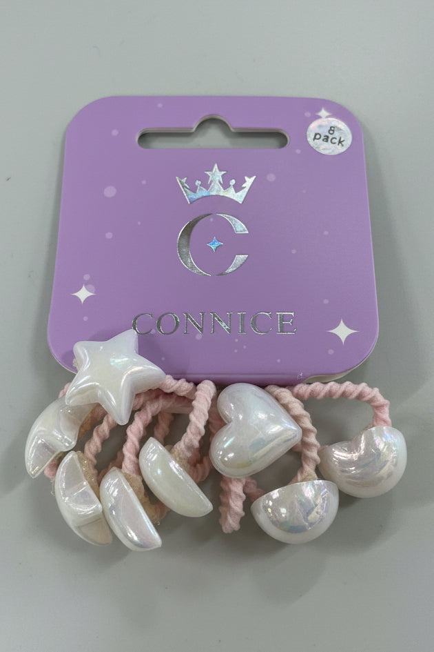 C/NICE HC08765 8PC HEAR/STAR HAIR TIES