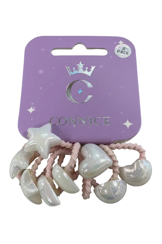 C/NICE HC08765 8PC HEAR/STAR HAIR TIES