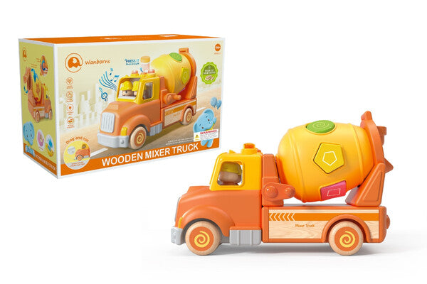 WOODEN L&S MIXER TRUCK W BLOCKS