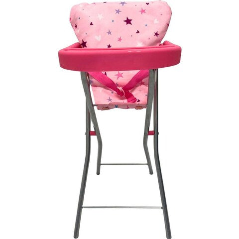 PW DOLL HIGHCHAIR PINK W STARS/HEARTS
