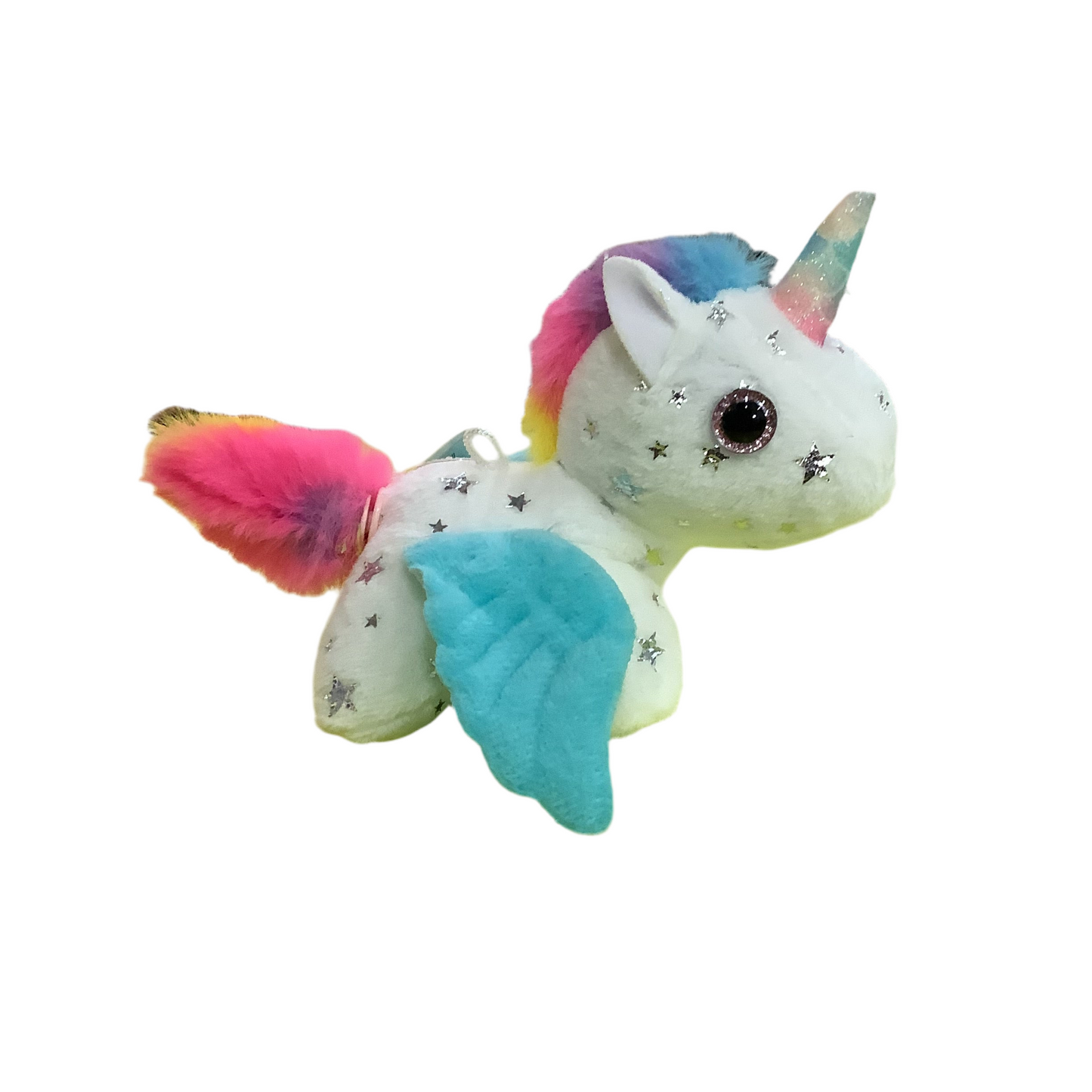 PLUSH SPARKLING UNICORN W TWIRLING TAIL