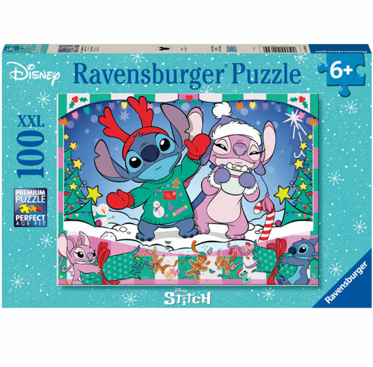 PUZZLE 100PC DISNEY STITCH CHRISTMAS