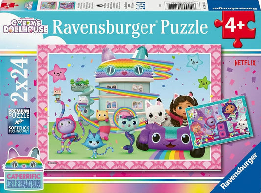 PUZZLE 2X24PC GABBY'S DOLLHOUSE RAINBOW