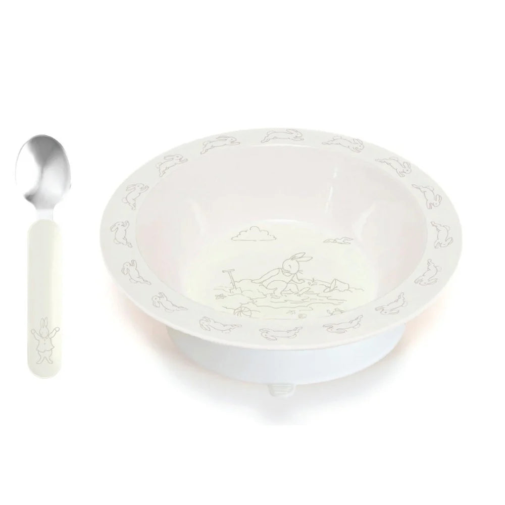 BUNNYKINS SUCTION BOWL W SPOON NATURAL