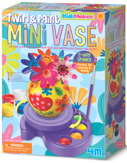 KIDZMAKER TWIRL & PAINT MINI VASE
