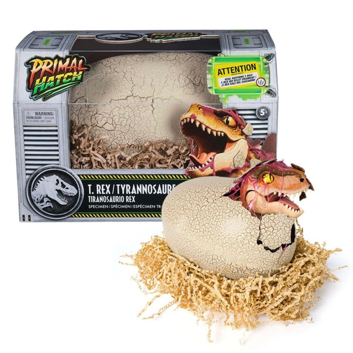 JURASSIC PRIMAL HATCH DINO T REX