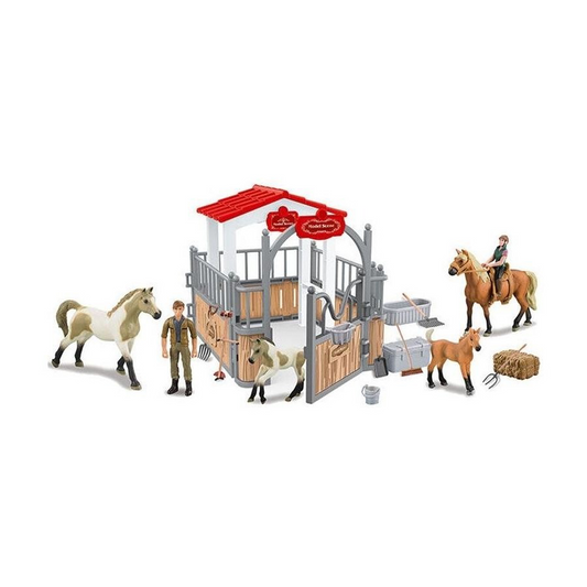 FARM ANIMALS HORSE RANCH PLAYSET W ACCES