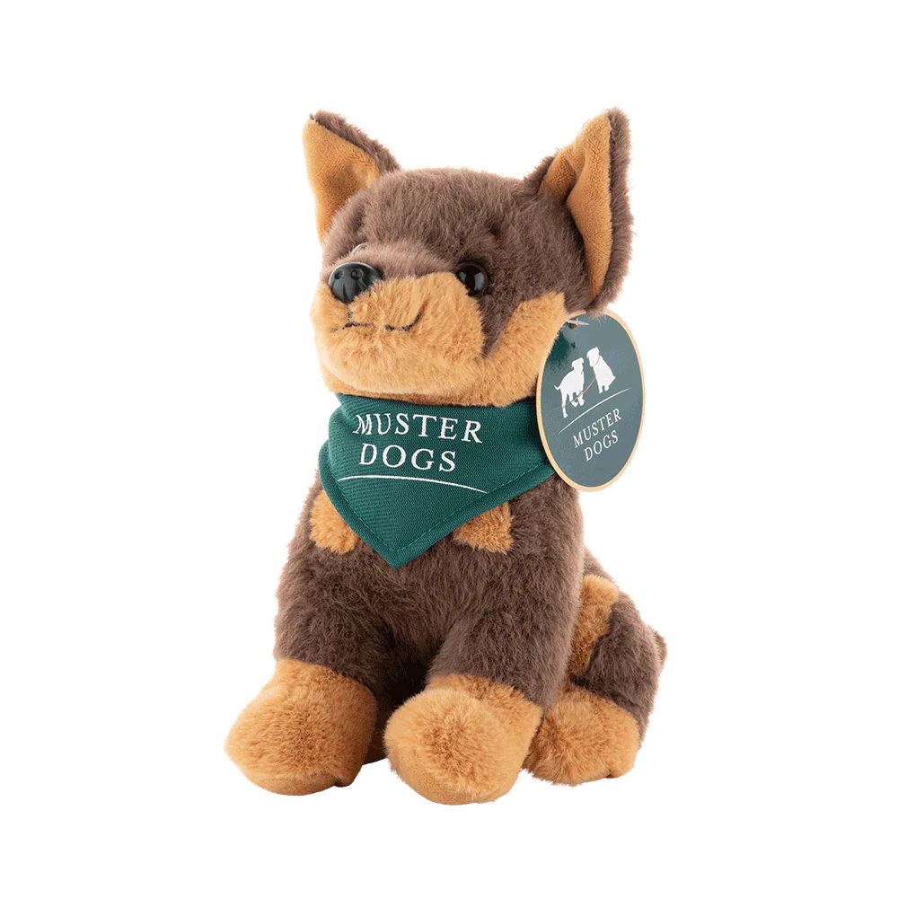 PLUSH MUSTER DOGS KELPIE 22CM BROWN