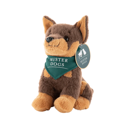 PLUSH MUSTER DOGS KELPIE 22CM BROWN