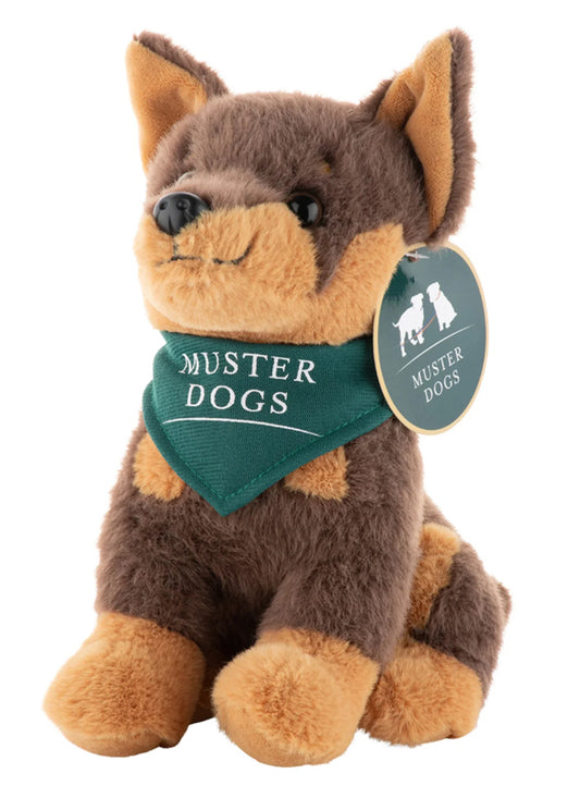 PLUSH MUSTER DOGS KELPIE 22CM BROWN