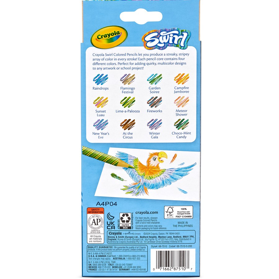 CRAYOLA PENCILS SWIRL 12PK