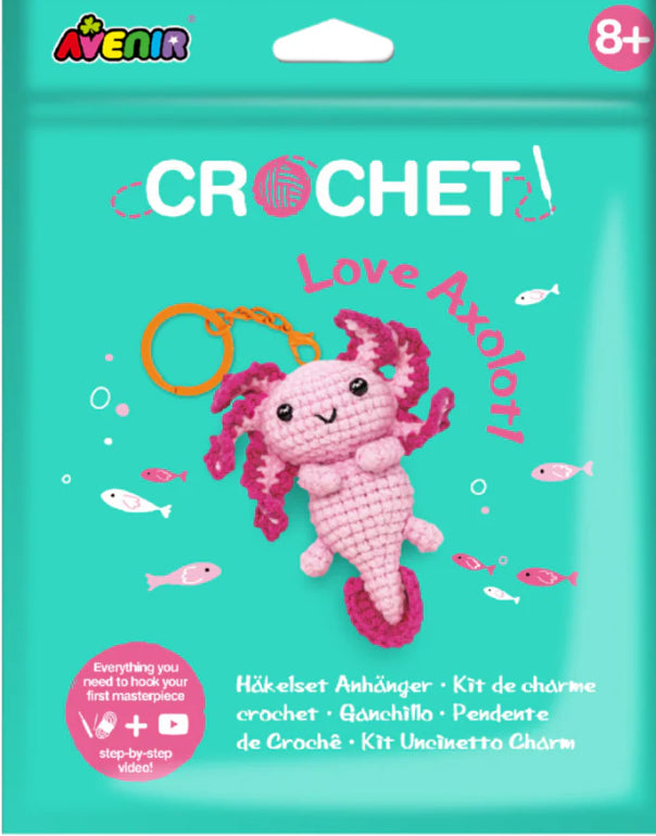 CROCHET KEYCHAIN - LOVE AXOLOTL