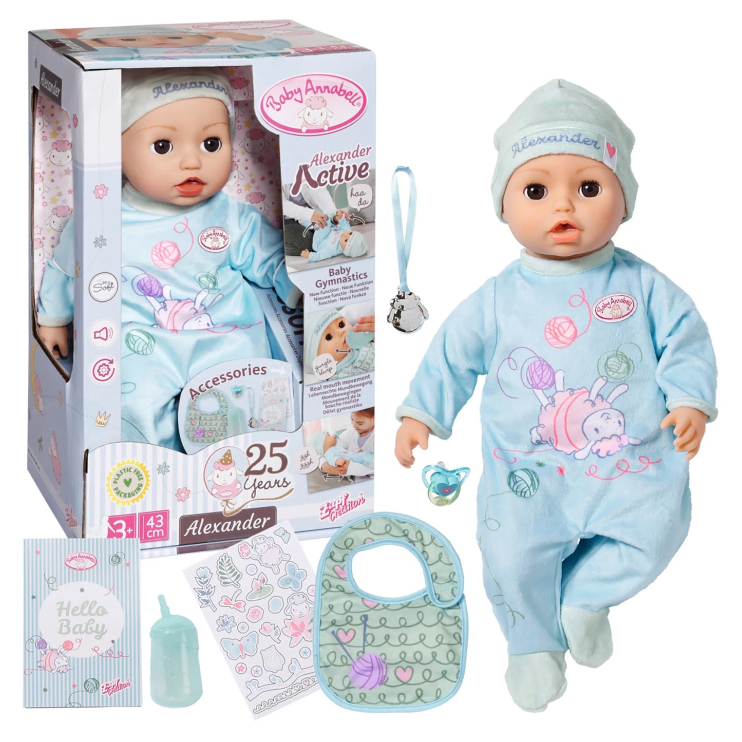 BABY ANNABELL ACTIVE ALEXANDER 43CM DOLL
