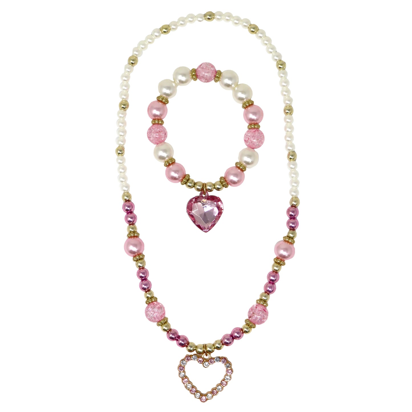 P/POP DANCE PEARL HEART NECKLACE SET