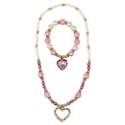 P/POP DANCE PEARL HEART NECKLACE SET