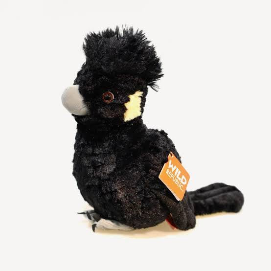 WILD PLUSH YELLOW TAIL BLACK COCKATOO