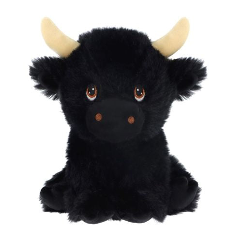 PLUSH KEELECO SHAGGY COW BLACK 18CM