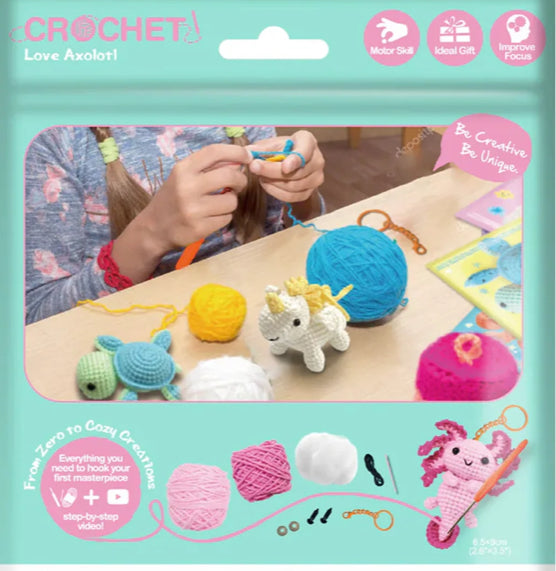 CROCHET KEYCHAIN - LOVE AXOLOTL