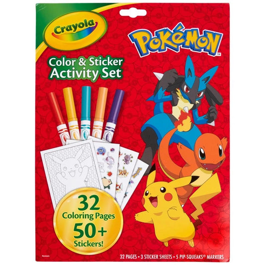 CRAYOLA CLR/STKR ACT SET POKEMON