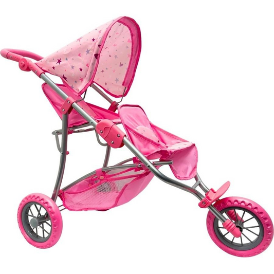PW DOLL TWIN JOGGER PINK W STARS