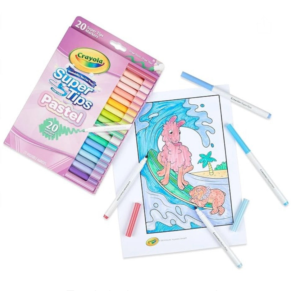 CRAYOLA MARKER SUPER TIPS 20 PASTELS