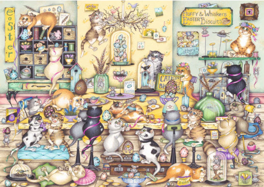 PUZZLE 1000PC CRAZY CATS EASTER EGGSTRAV