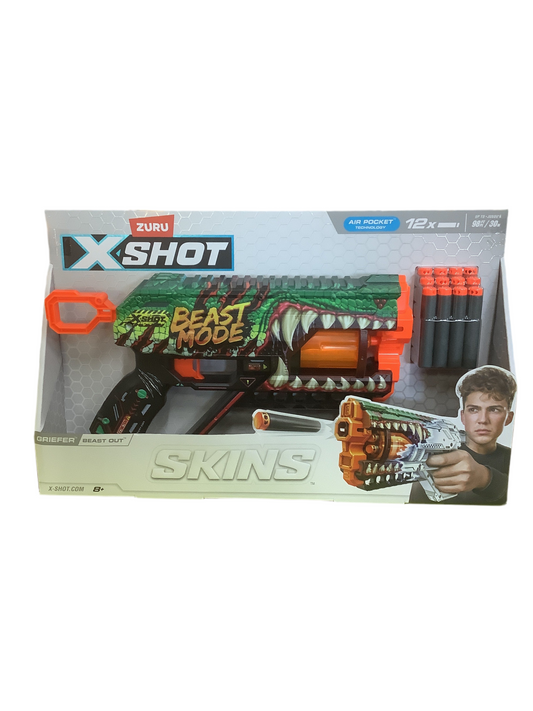 ZURU XSHOT SKINS GRIEFER W 12 DARTS AST